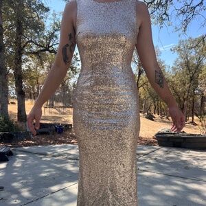 Lulus gold sequin dress